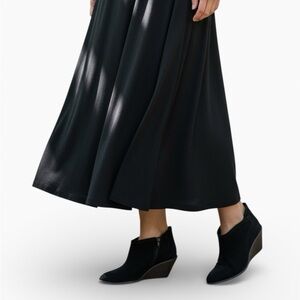 Lucky Brand Macawi Wedge Booties‎ in Black Leather Suede Women’s Size 9.5 Boho